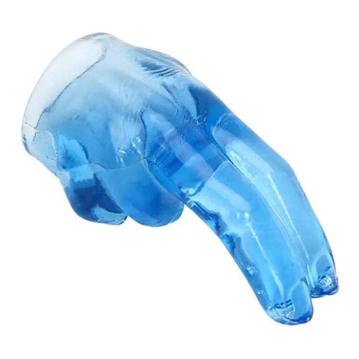 Dildos Lovegasm TwoFinger Stimulation Bluish Clear 236 Fisting Dildo Hand Starter
