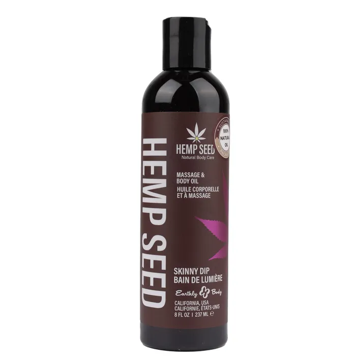 Hemp Seed Massage and Body Oil Skinny Dip 8 Fl Oz 237ml Earthly Body Couples