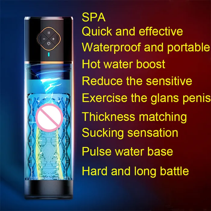 LAZADASEXTOYS Male Sex Toys Water Bath Penis Pump Penis Enlargement Pump Sex Toys For Men Vacuum Masturbator Automatic Rechargeable Penis Extender Trainer