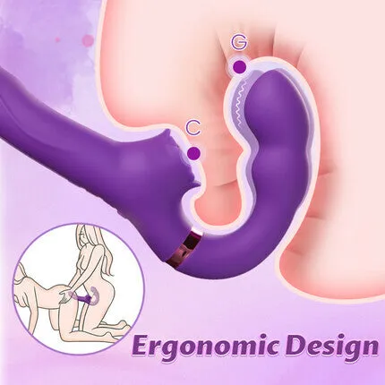 Loria for Couples 10 Tapping Vibrating Gspot Clit Stimulator Strapless Doubleended Remote Control Dildo AcmeJoy Female Sex Toys