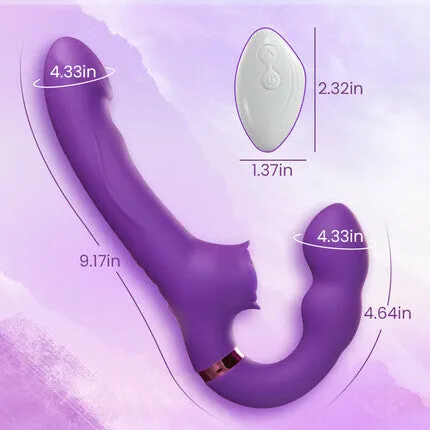 Loria for Couples 10 Tapping Vibrating Gspot Clit Stimulator Strapless Doubleended Remote Control Dildo AcmeJoy Female Sex Toys