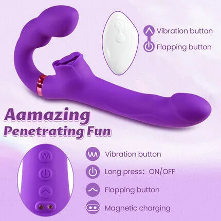Loria for Couples 10 Tapping Vibrating Gspot Clit Stimulator Strapless Doubleended Remote Control Dildo AcmeJoy Female Sex Toys