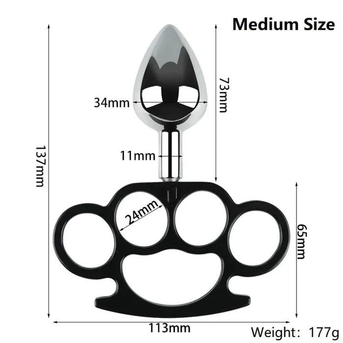 Lovegasm Anal Metal Knuckle Plug