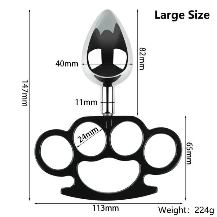 Lovegasm Anal Metal Knuckle Plug