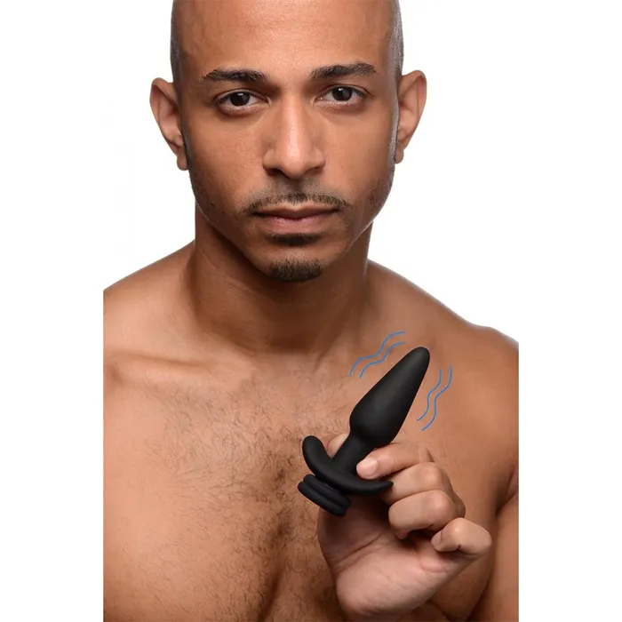 Male Sex Toys Tailz Interchangeable 10X Vibrating Silicone Anal Plug with Remote