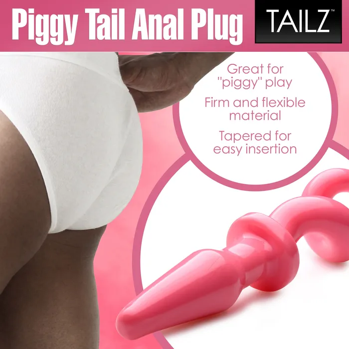 Master Series Anal Pink Pig Tail Butt Plug