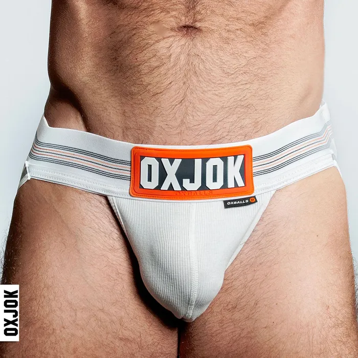 OXJok Slingjock Upthrust SliderStrap Jock White Snow Medium Female Sex Toys