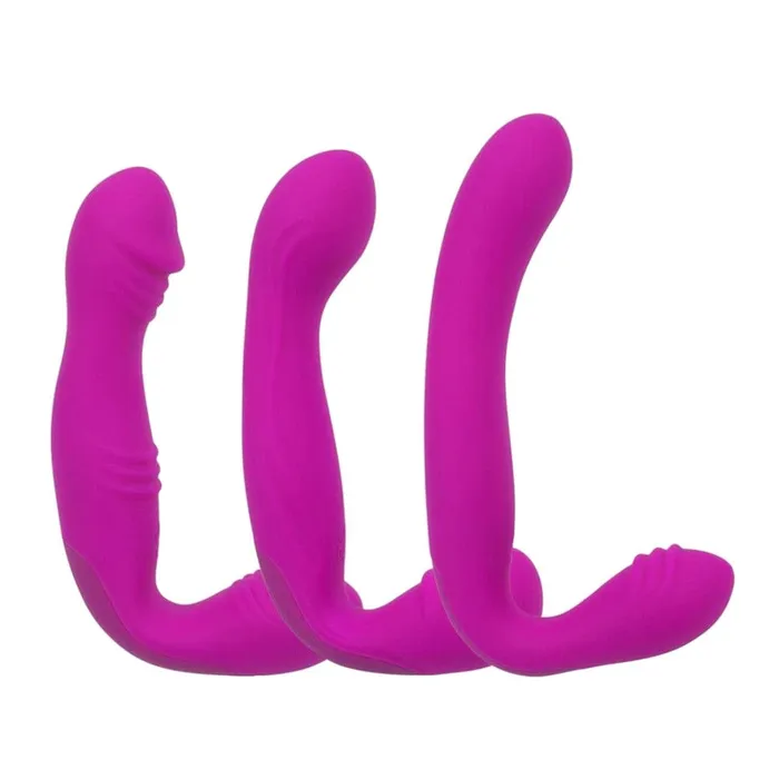 Rechargeable LShaped Pegging Strapless Dildo Lovegasm Female Sex Toys