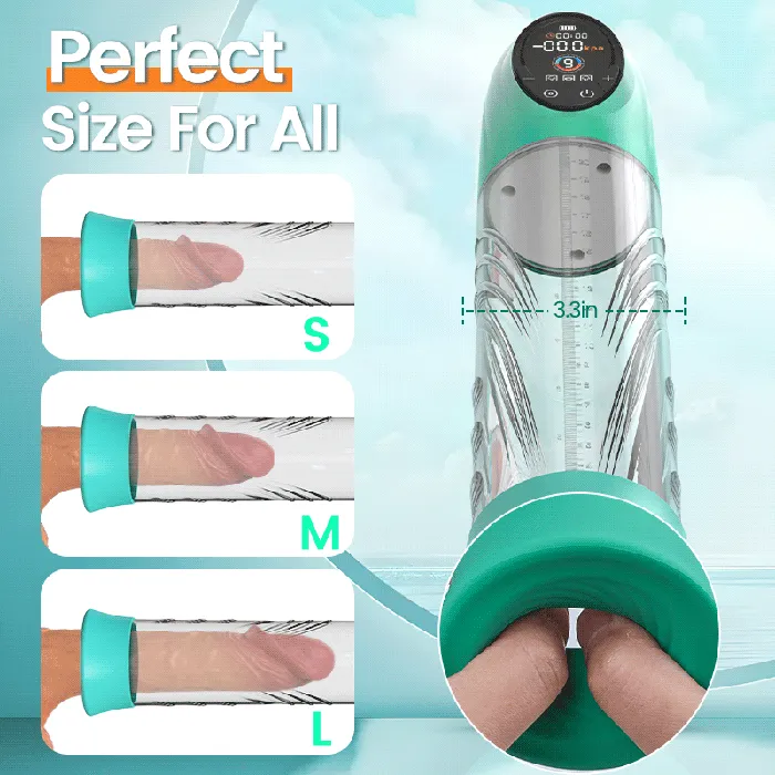 Source Electric Vacuum and Water Penis Pump with LCD Display Acmejoy Male Sex Toys