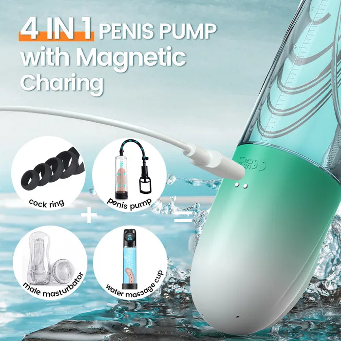 Source Electric Vacuum and Water Penis Pump with LCD Display Acmejoy Male Sex Toys