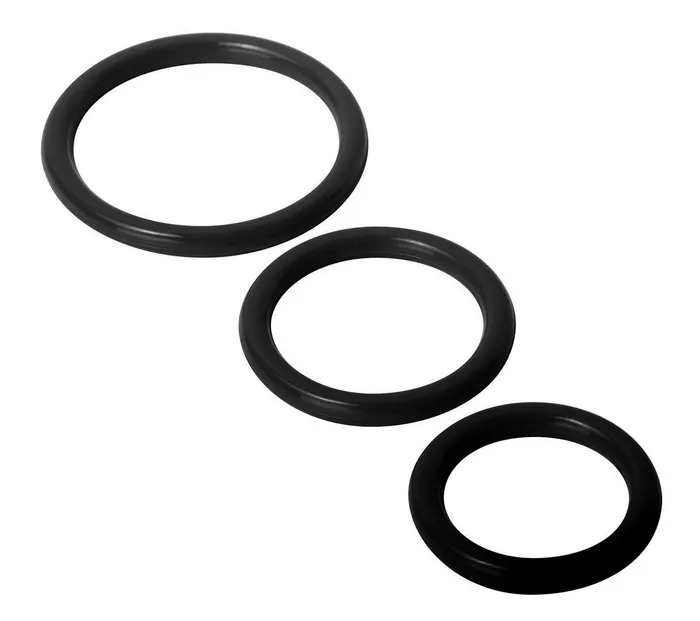 Trinity Silicone Cock Rings Black XR Brands Trinity Vibes Anal